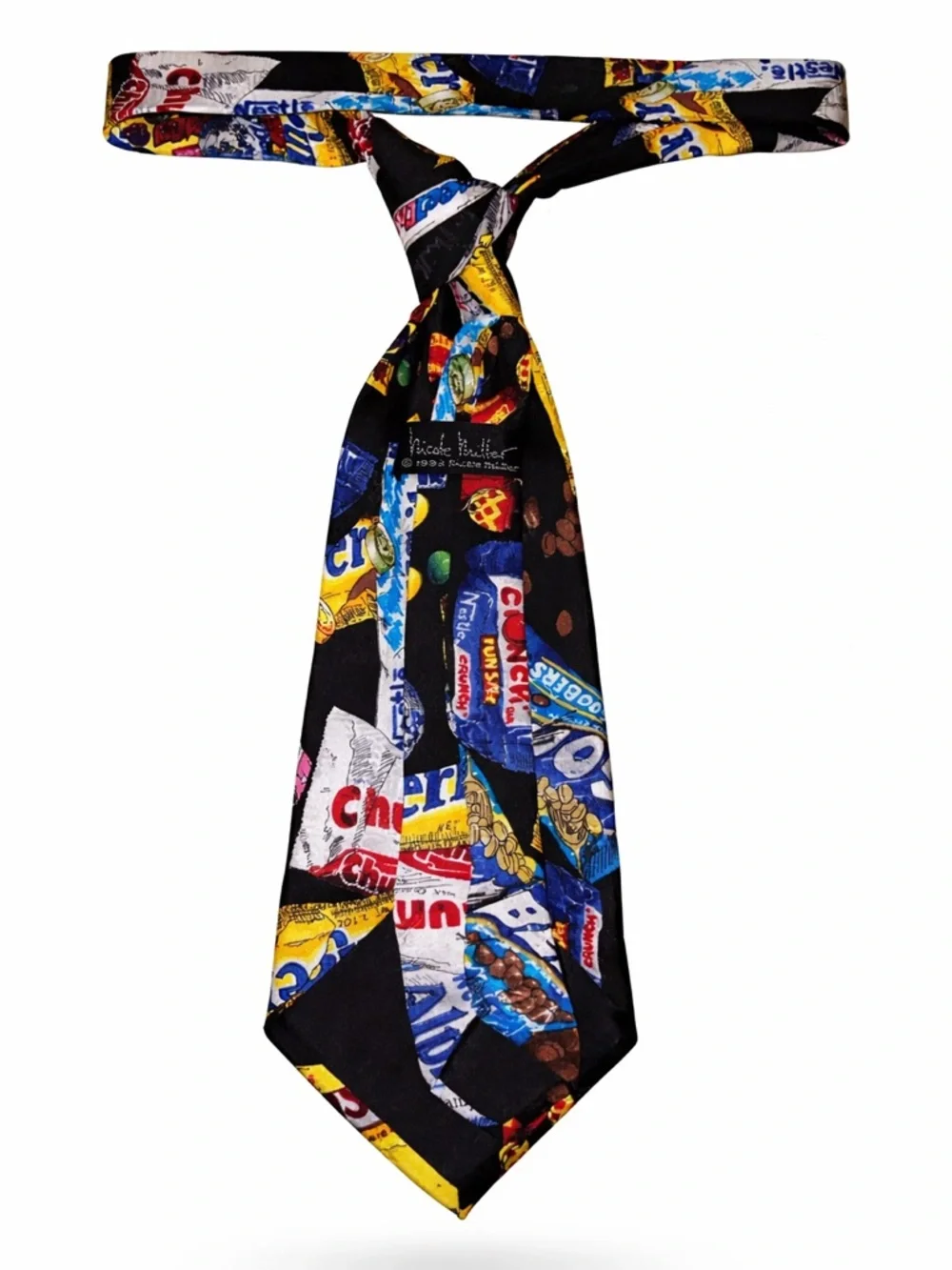 Nicole Miller Novelty Candy Print Black Polyester Tie - Unbranded